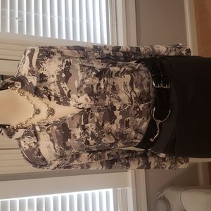 Gray and white camouflage shirt